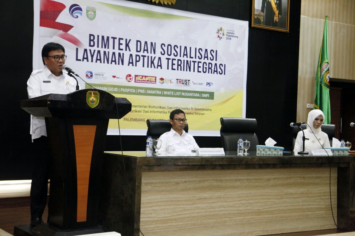 Sekda Sumsel Buka Bimtek dan Sosialisasi Layanan Aptika Terintegrasi