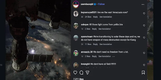 Unggahan Kedutaan Amerika Serikat Bikin Warganet Malaysia Khawatir Jadi ‘Venezuela Berikutnya