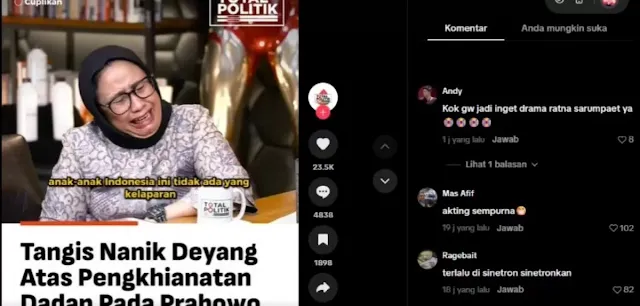 Bahas Korupsi MBG Sambil Mewek di Podcast, Nanik S Deyang Dicibir Netizen Drama Ratna Sarumpaet Part 2 Bahas Korupsi MBG Sambil Mewek di Podcast, Nanik S Deyang Dicibir Warganet: Drama Ratna Sarumpaet Part 2