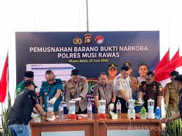 Komitmen Berantas Narkoba, Polres Musi Rawas Musnahkan Barang Bukti Sabu dan Ekstasi Komitmen Berantas Narkoba, Polres Musi Rawas Musnahkan Barang Bukti Sabu dan Ekstasi
