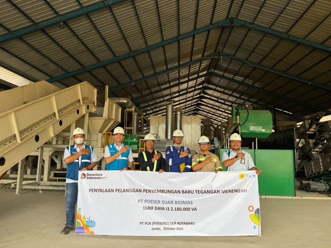 PLN Sambung Daya 2.180 kVA untuk PT Poeser Suar Biomas, Dukung Industri Pengolahan Biomassa di Jambi